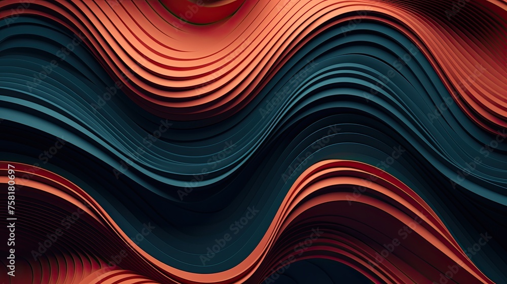 Poster geometric background with wave patterns