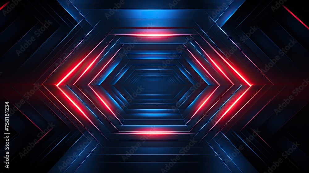 Poster neon lines and angles creating a kinetic effect