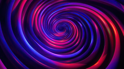 Neon shapes forming an abstract hypnotic swirl