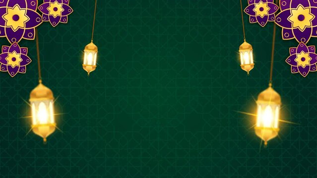 Animated arabesque background for religious greetings as ramadan, Hajj, Eid and common Islamic purposes.	