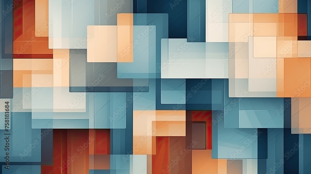 Poster geometric background in cubist abstract style