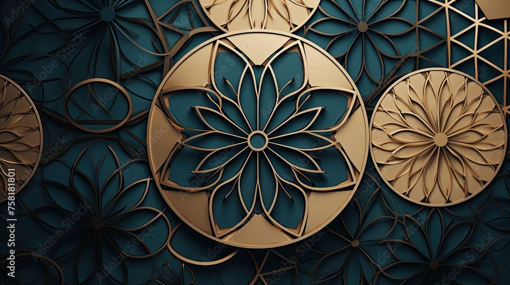 Poster geometric background with circular shaped elements