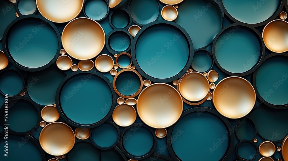 Poster Geometric background with circular shaped elements