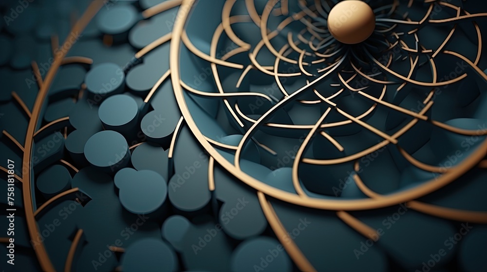 Poster geometric background with circular shaped elements