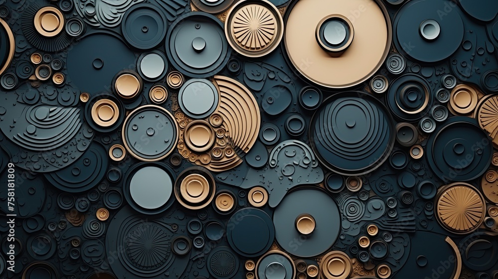 Poster geometric background with circular shaped elements