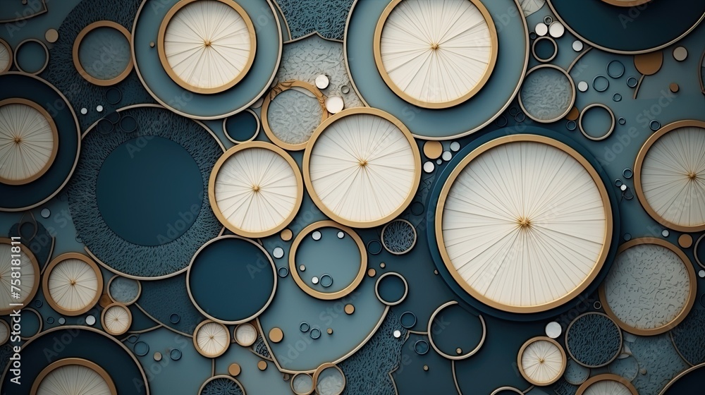 Poster geometric background with circular shaped elements