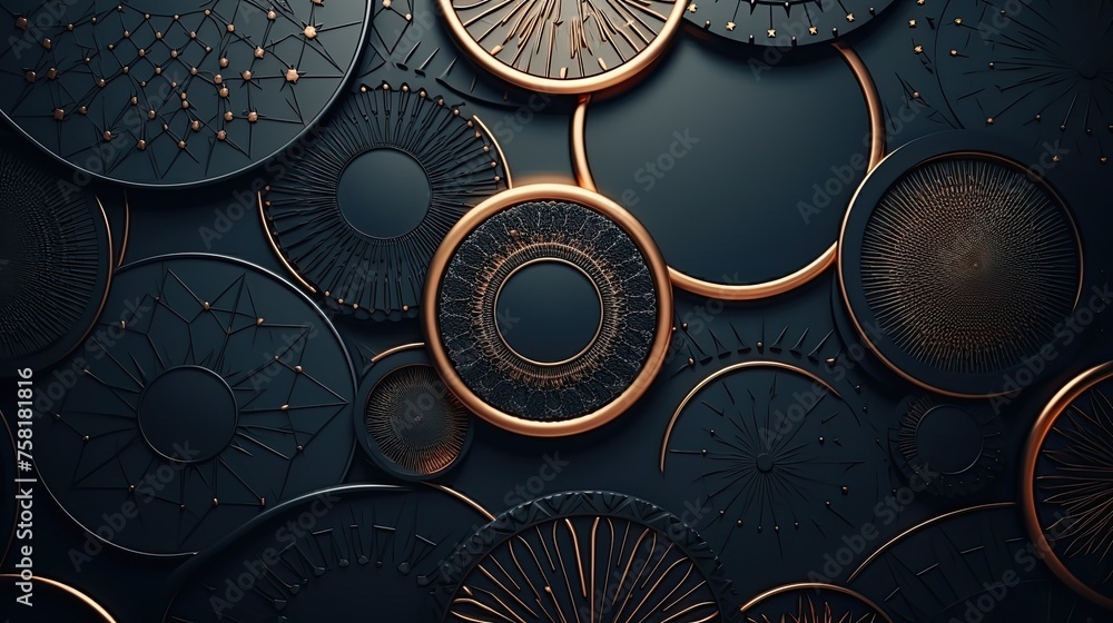 Poster geometric background with circular shaped elements
