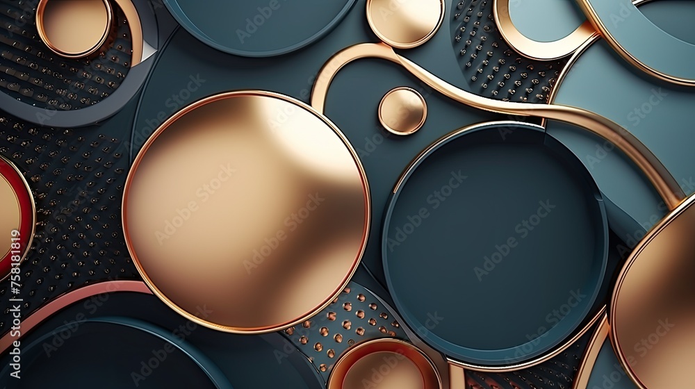 Poster geometric background with circular shaped elements