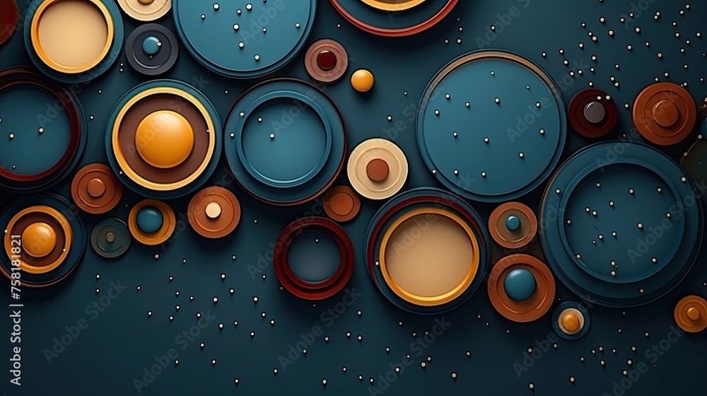 Poster geometric background with circular shaped elements