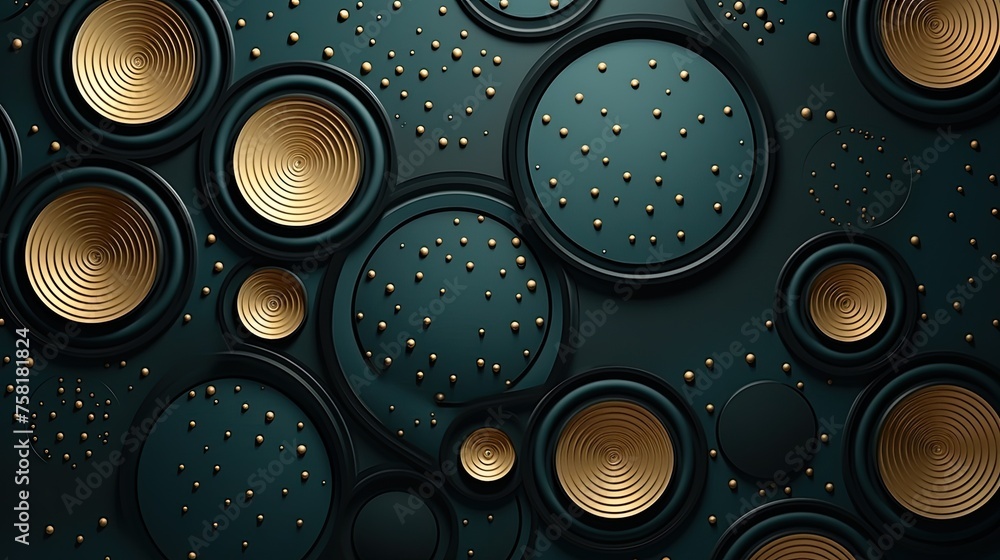 Poster geometric background with circular shaped elements