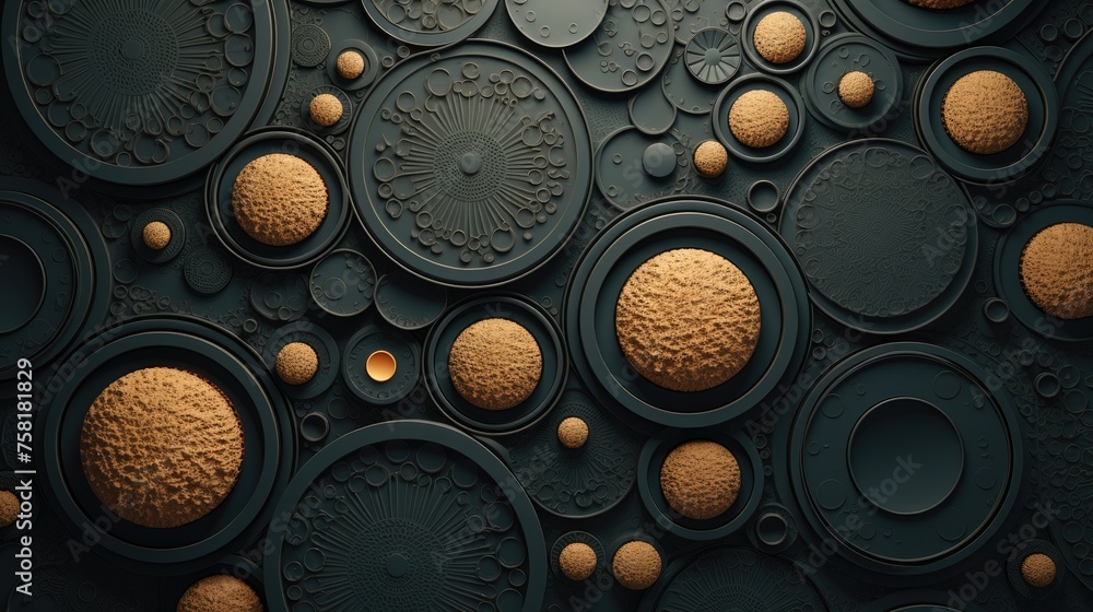 Poster geometric background with circular shaped elements