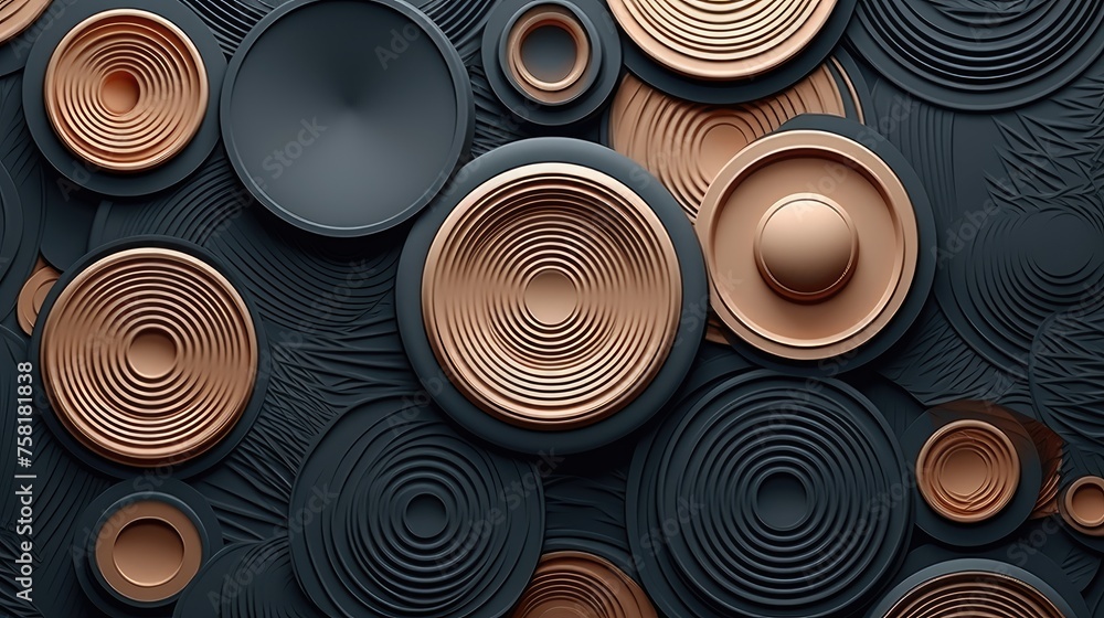 Poster geometric background with circular shaped elements