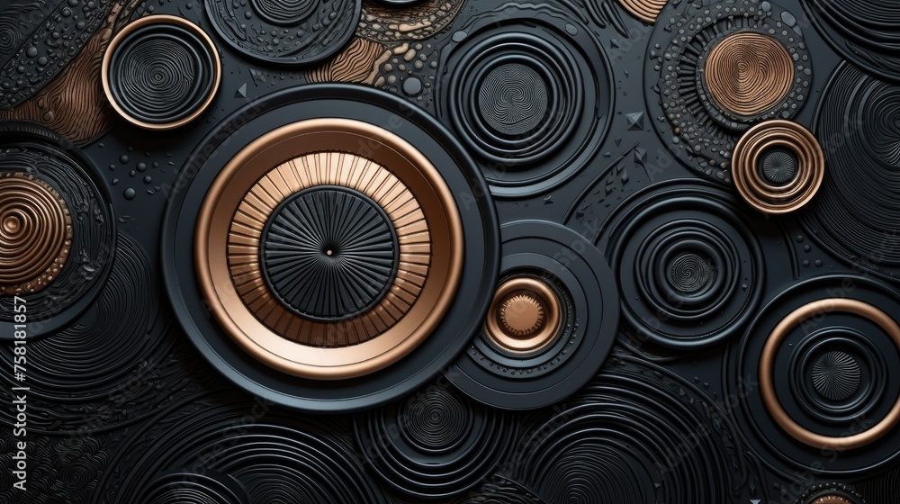 Poster geometric background with circular shaped elements