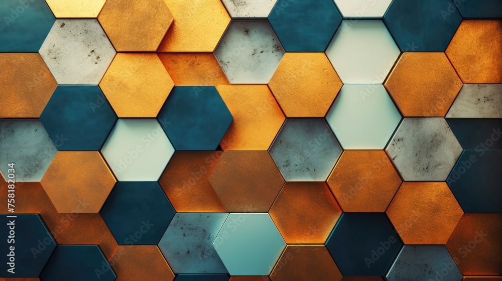 Aufkleber geometric background with hexagon shaped elements