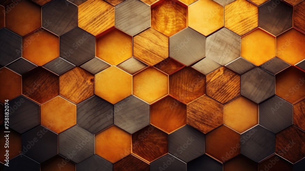 Poster geometric background with honeycomb patterns
