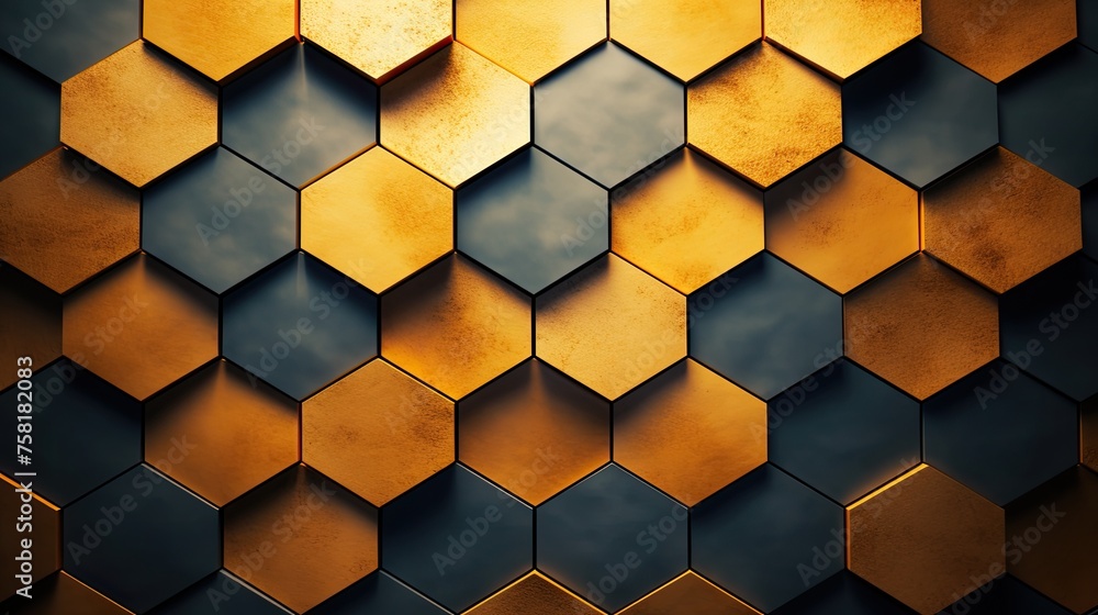 Poster geometric background with honeycomb patterns