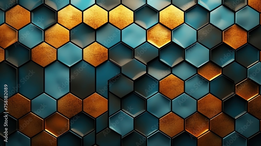 Aufkleber geometric background with honeycomb patterns