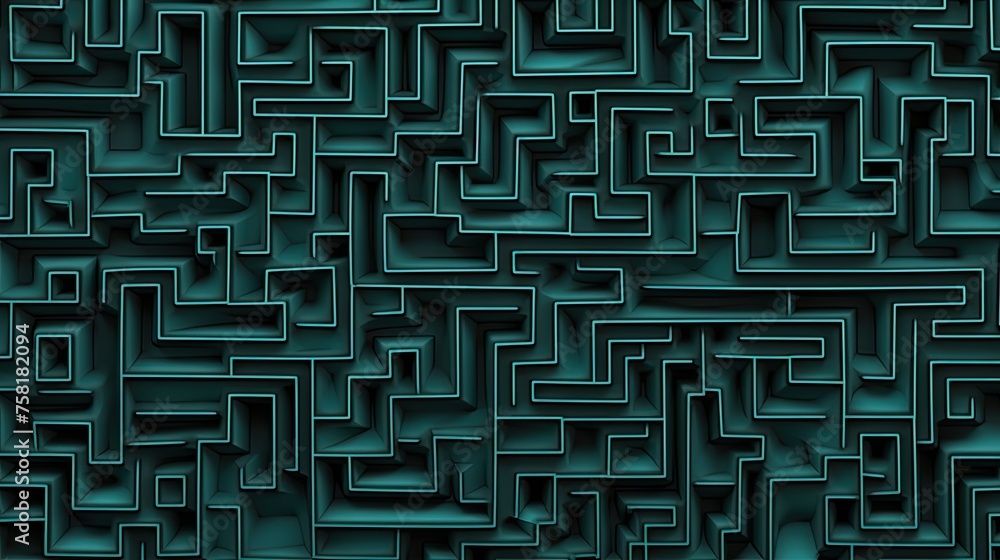 Poster geometric background with maze patterns