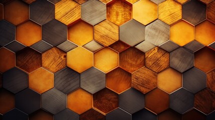 Geometric background with honeycomb patterns - obrazy, fototapety, plakaty