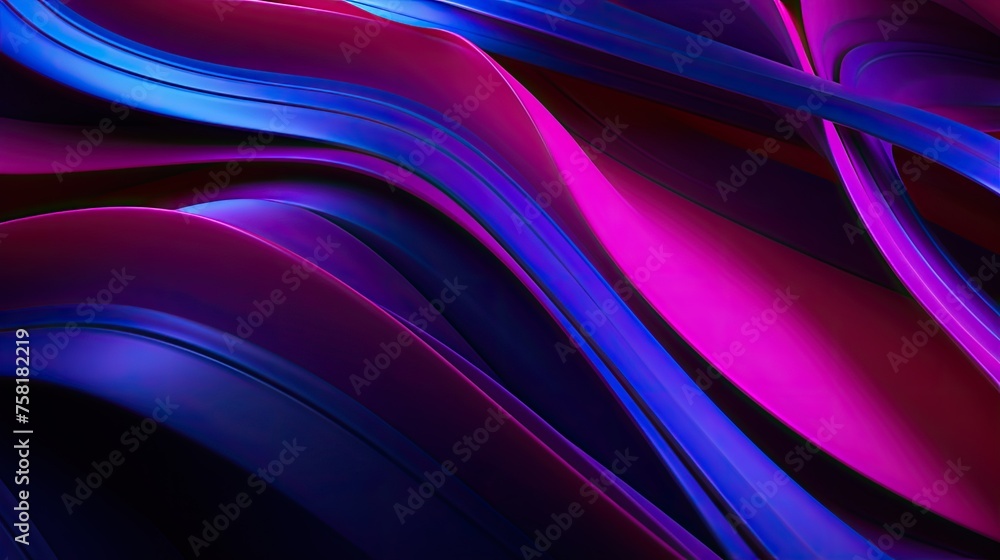 Poster geometric background with neon intersecting curves