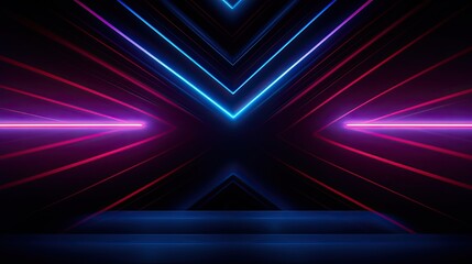 Geometric background with neon perpendicular lines - obrazy, fototapety, plakaty