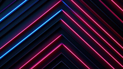 Fototapeta premium Geometric background with neon stripes