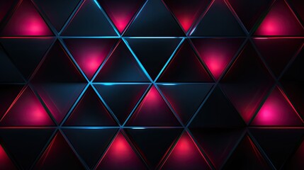 Obraz premium Geometric background with neon triangles