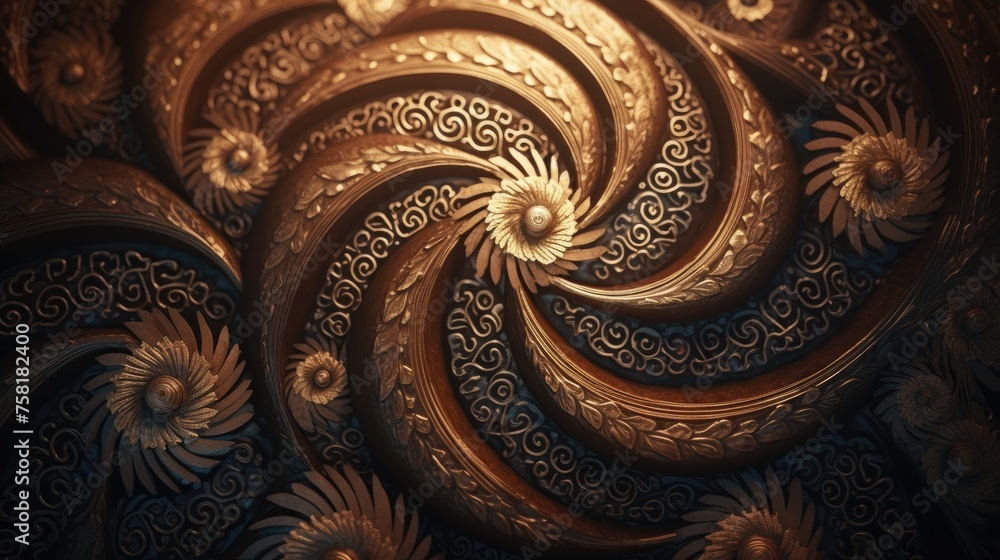 Poster geometric background with spiral patterns