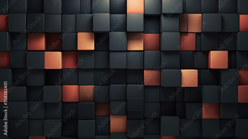 Poster geometric background with rounded square shapes