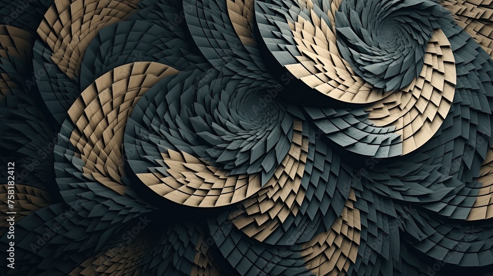 Poster geometric background with spiral patterns
