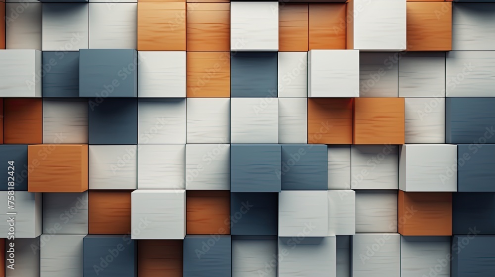 Poster geometric background with square shaped elements