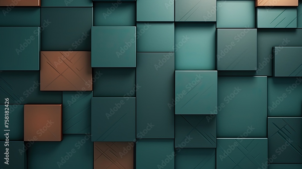 Poster geometric background with square shaped elements