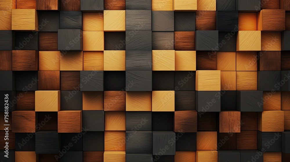 Poster geometric background with square shaped elements