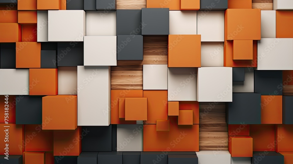 Poster geometric background with square shaped elements