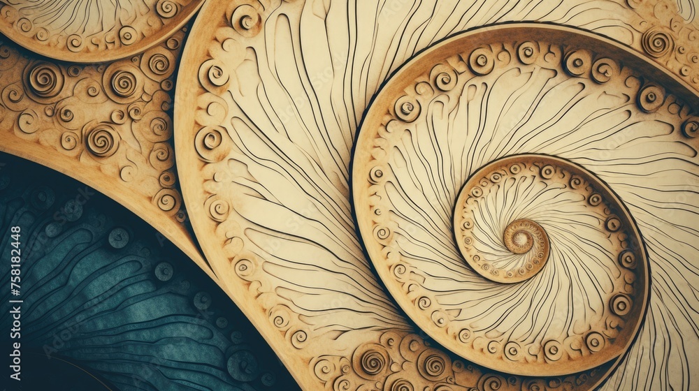 Poster geometric background with spiral patterns