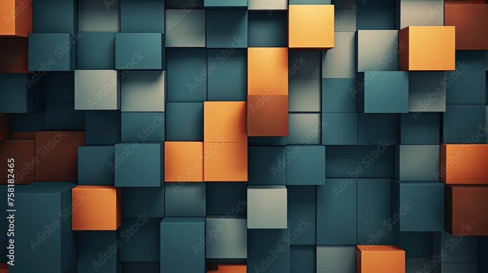 Poster geometric background with square shaped elements