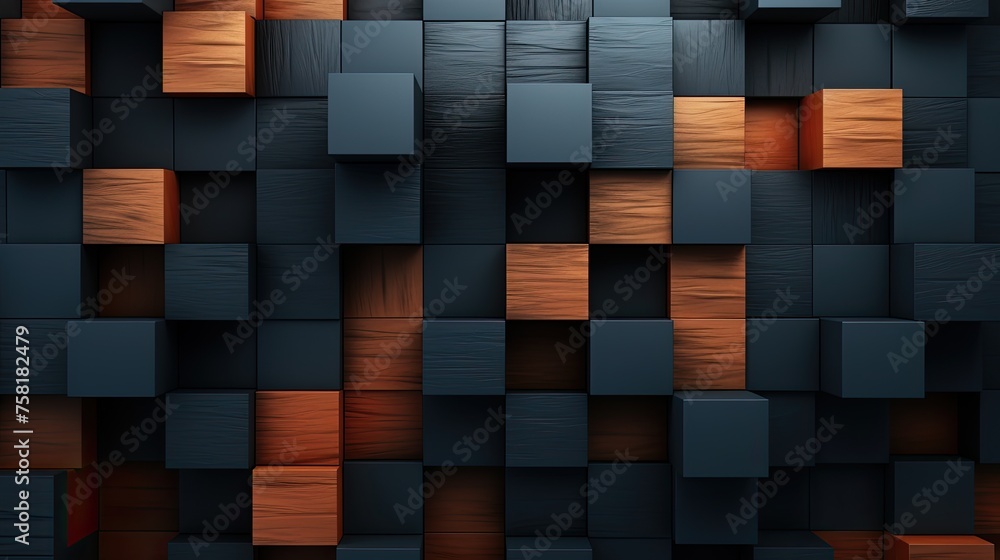 Poster geometric background with square shaped elements