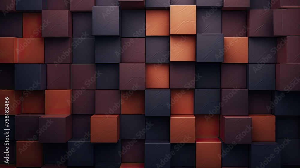 Poster geometric background with square shaped elements