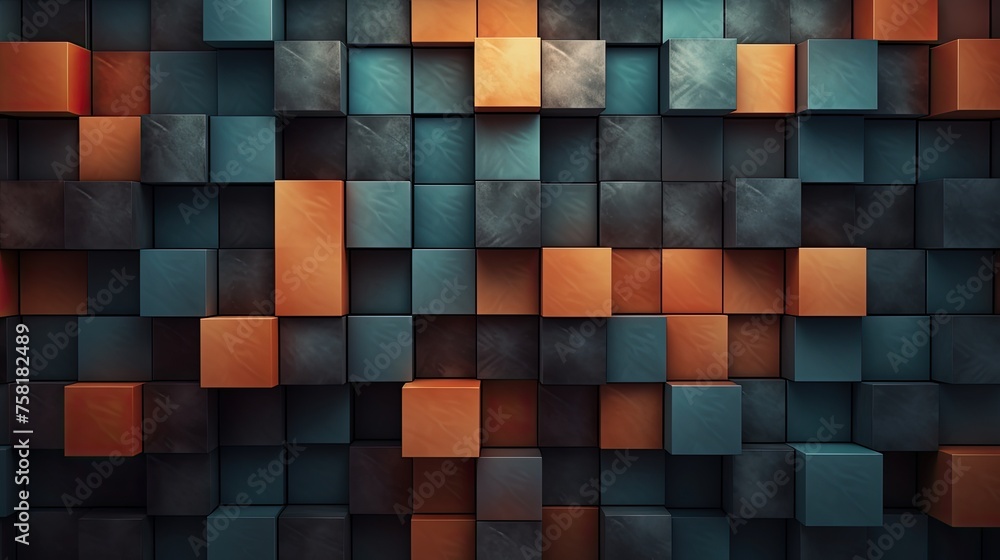 Poster geometric background with square shaped elements