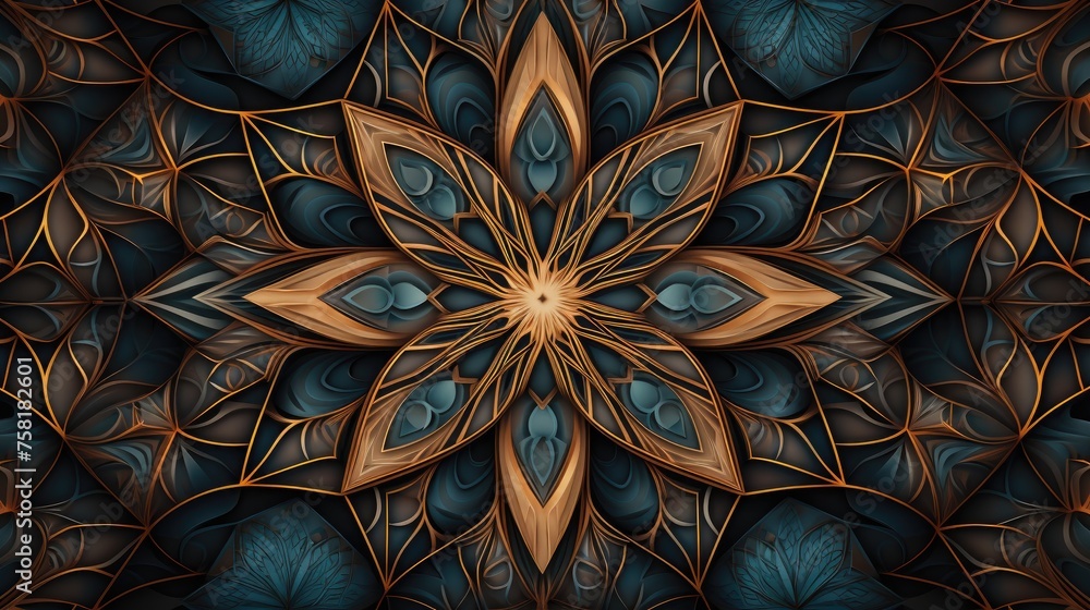 Poster geometric background with symmetrical patterns