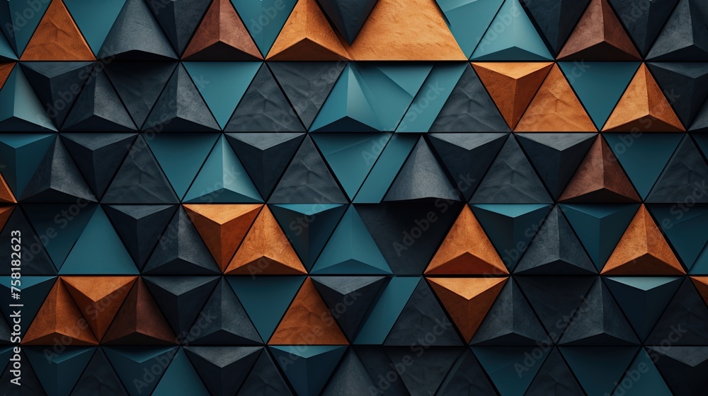 Poster geometric background with triangle shaped elements