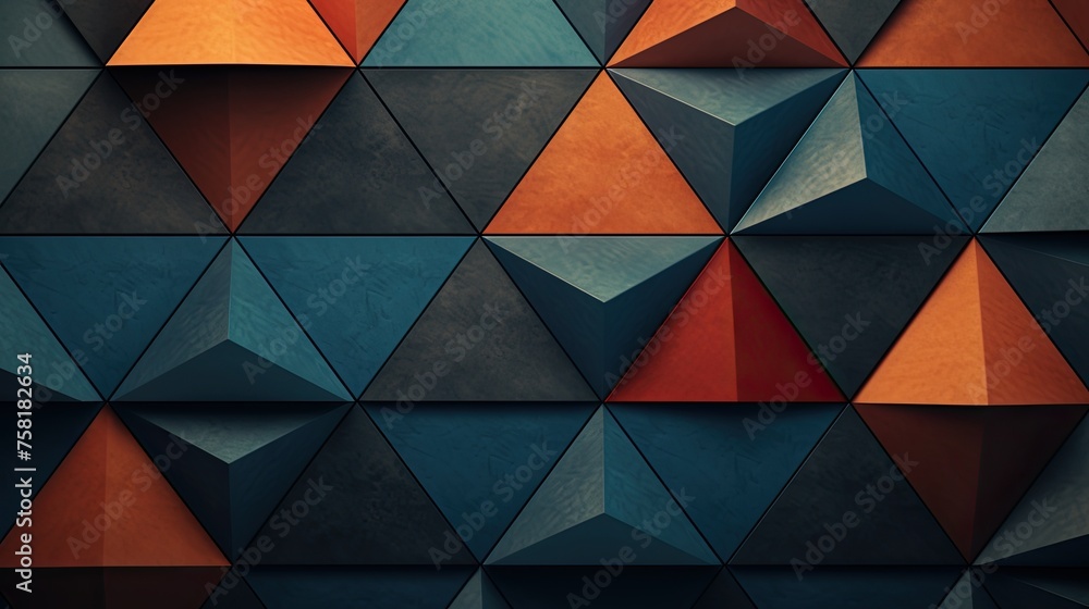 Poster geometric background with triangle shaped elements