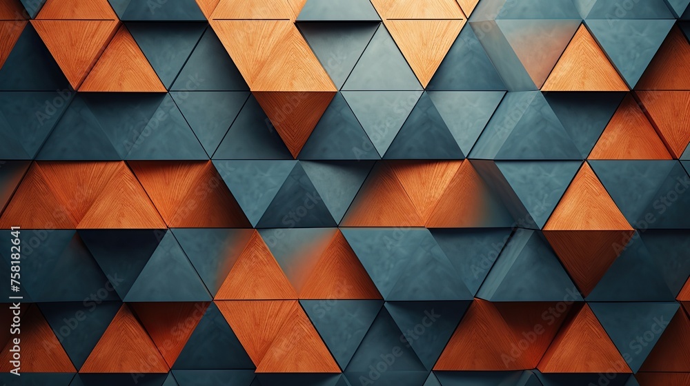 Poster geometric background with triangle shaped elements