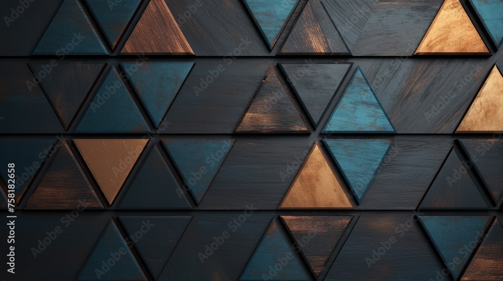 Poster geometric background with triangle shaped elements