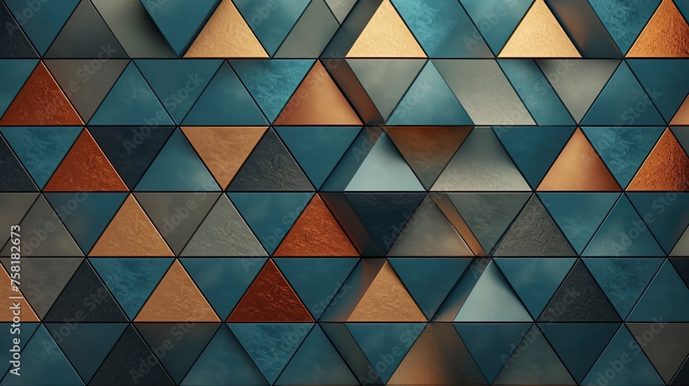 Aufkleber geometric background with triangular grid patterns