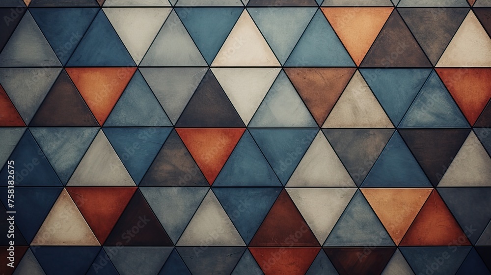 Poster geometric background with triangle shaped elements