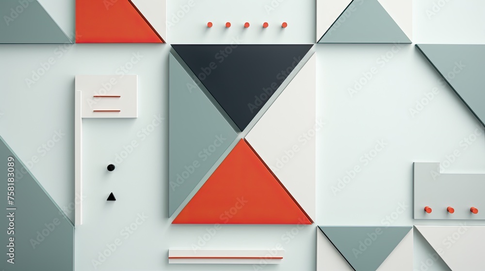 Poster minimalistic geometric background with scandinavian design style