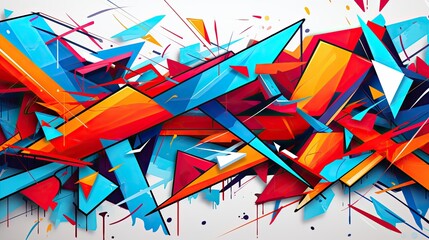 Graffiti style geometric background with sharp corners and overlapping lines