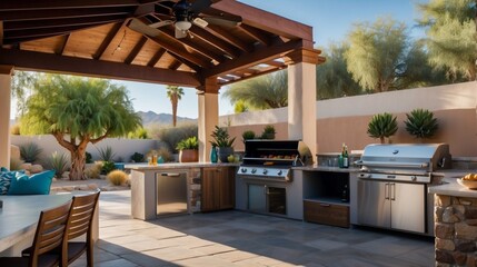 Fototapeta premium Daytime outdoor kitchen
