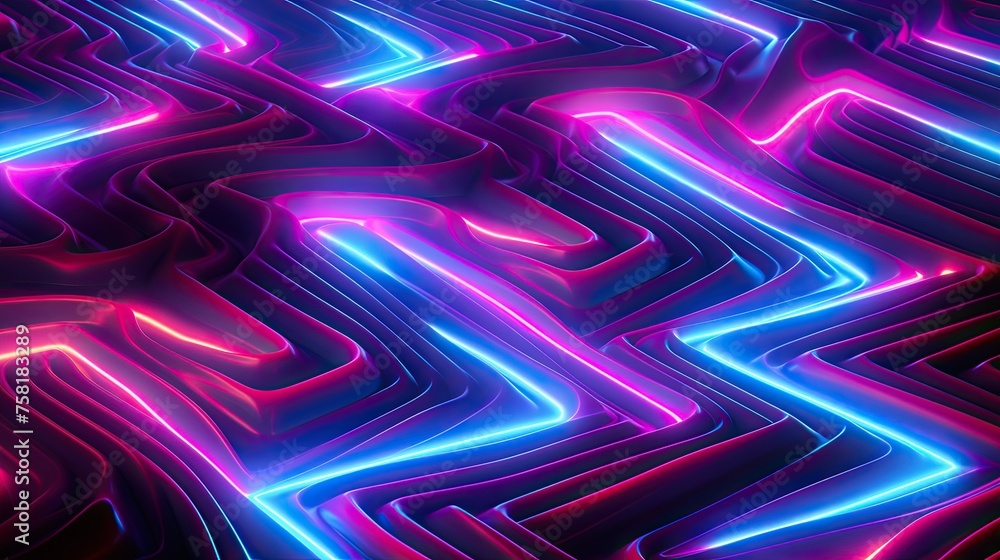 Aufkleber neon patterns in zigzags and loops
